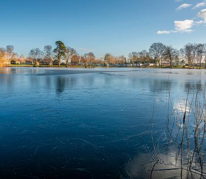 First ice on the lake. Pearl Lake