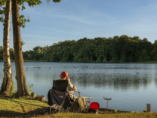 Caravan holiday park with fishing lake