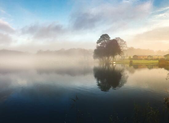 Winter sunrise at Pearl Lake