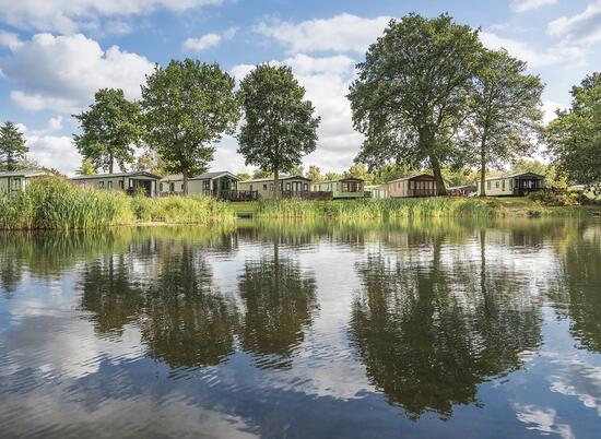 Lake edge holiday homes at Pearl Lake Country Holiday Park, Herefordshire