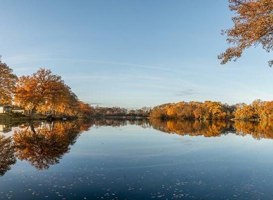 Spectacular autumn morning at Pearl Lake