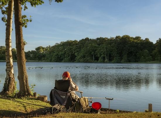 Caravan holiday park with fishing lake