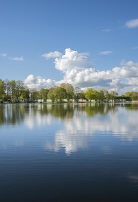 Spring reflections at Pearl Lake 5 star country holiday park