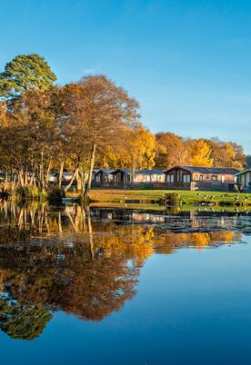 Autumn morning across the bay at Pearl Lake