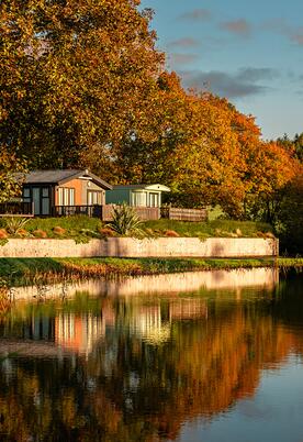 Autumn sunrise at Park Pool, Pearl Lake Country Holiday Park