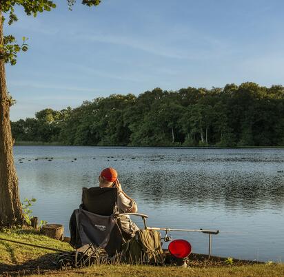 Caravan holiday park with fishing lake